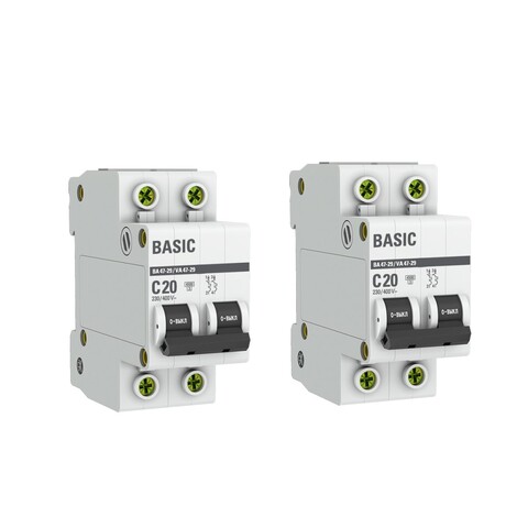 Авт. выключатель 2P 20А (C) 4,5кА ВА 47-29 Basic 2шт.