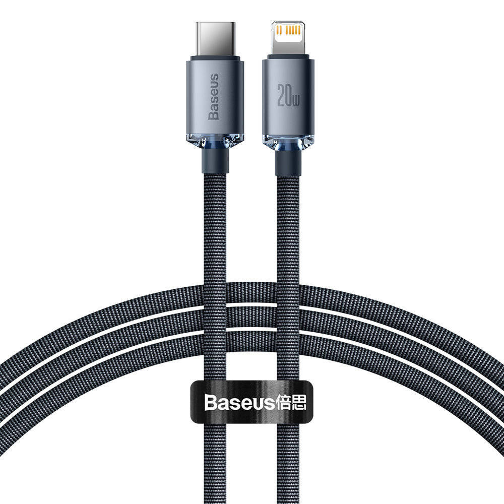 Кабель для зарядки Baseus Crystal Shine Series Fast Charging Type-C to Lightning 20W 1.2m (Black)