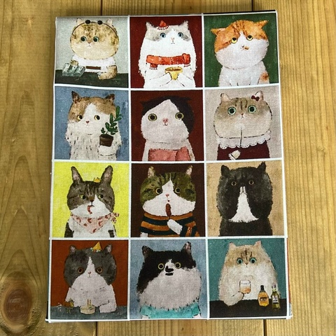 Купон 60 x110 cm, ЗАБАВНЫЕ МИНИ КОШКИ, С ЦВЕТКОМ, СЕРАЯ КЛЕТКА 12 рядов