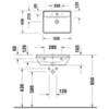 Duravit D-Neo 23665500001 Раковина накладная 550х440 мм, с переливом, с 1 отв. под смеситель, с WonderGliss, цвет: белый