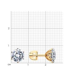026738 - Серьги-пусеты из золота 585 пробы с фианитами от SOKOLOV