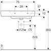 Geberit Renova Plan 122179000 Раковина, 75x48см, белый