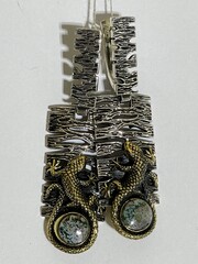 Ящерка  (серебряные серьги)
