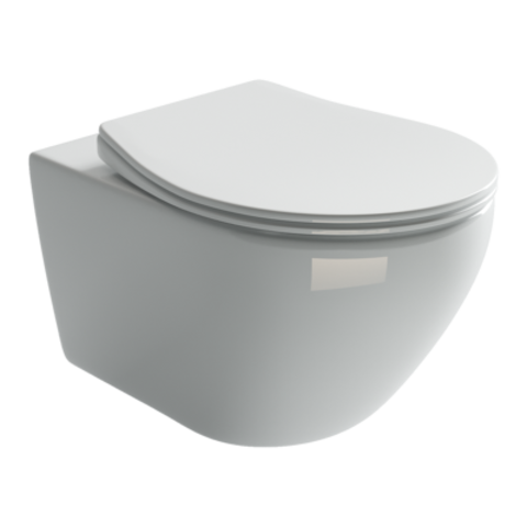 Ceramica Nova Pearl CN8001 Подвесной унитаз c ультра тонким сидением с функцией плавного закрытия, цвет: белый