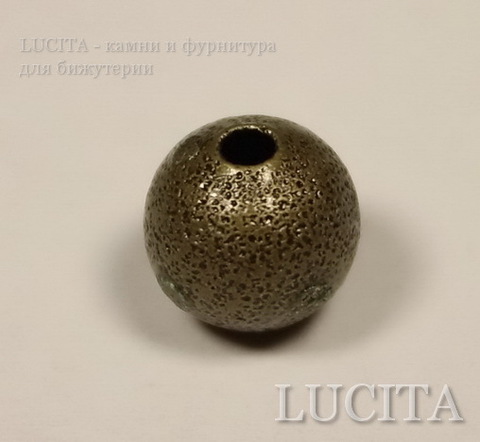 Бусина металлическая "Сахарный шарик" 8 мм (цвет - античная бронза), 10 штук ()