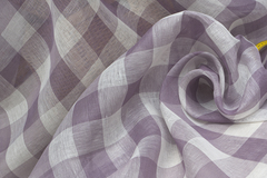 Льняная вуаль ЛИЛОВАЯ КЛЕТКА