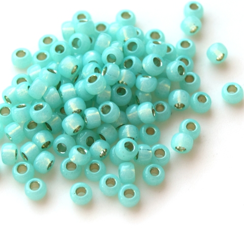 6/0 RR-0571 Бисер круглый Миюки Зеленый морской алебастр /Miyuki round 6/0 Dyed Sea green Alabaster