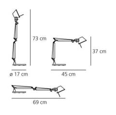 Настольная лампа Tolomeo Micro Table A001300 серебристый