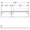 Geberit VariForm 501.174.00.1 Тумба под раковину, 120x23.5x51см, Пекан / Меламин, древесная структура