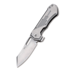 Фото Нож складной Boker Plus Jason B. Stout Design Leviathan, сталь D2 Stonewash Plain, рукоять сталь, 01BO752