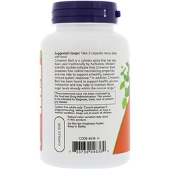Now Foods, Кора корицы, 600 мг, 120 капсул