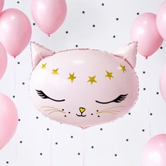 Шар ПД Фигура, Голова, Кошка, Розовый, 19