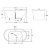 BelBagno BB71-1500 Отдельностоящая акриловая ванна в комплекте со сливом-переливом, 150x75, цвет: белый