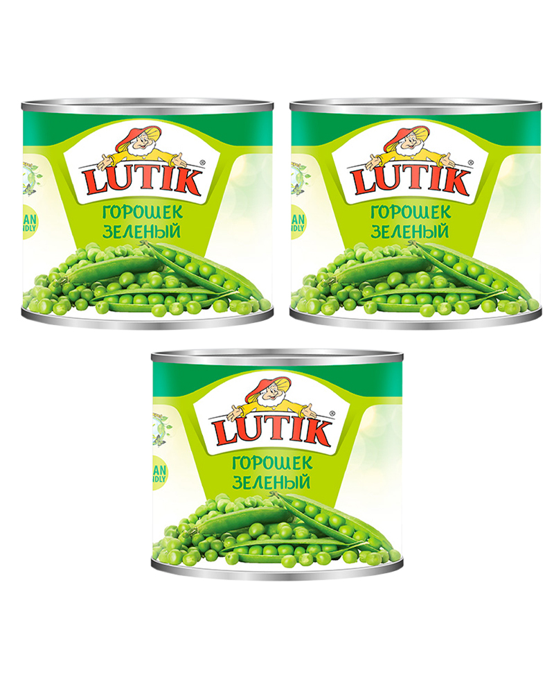 Горошек зеленый Lutik, 425мл. - 3 шт