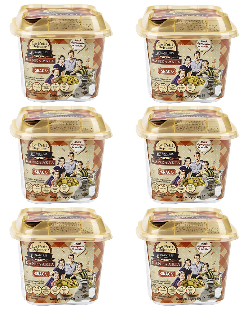Хрустящие хлопья из цельнозерновой пшеницы с корицей LE PETIT DEJEUNER TSAKIRIS FAMILY 40 г - 6 шт.