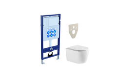Aquatek Set Aquatek ЕВРОПА New cm Set Aquatek ЕВРОПА (рама Aquatek Standard INS-0000012+звукоизоляционная прокладка+унитаз ЕВРОПА AQ1106-00+тонкое сиденье с механизмом плавного закрыва фото