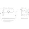 BelBagno UNO-MINI-800-2C-SO-СO База под раковину подвесная с фрезерованными ручками по всей длине фасада с двумя выкатн. ящ., Бежевый Мат.,800x395x608