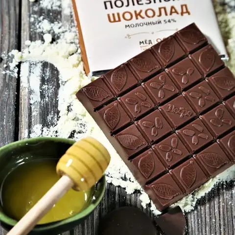 3 шт. в наборе. Шоколад молочный, 54% какао, на меду, (классический)