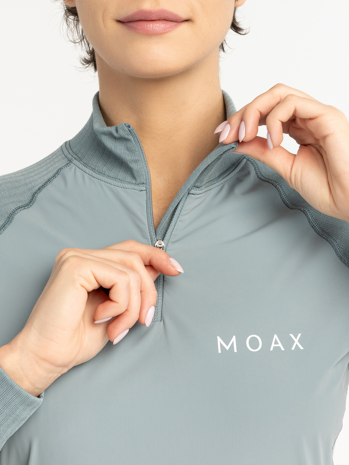 Женский комплект термобелья с ветрозащитой Moax Race Wind серо-зеленый - 7