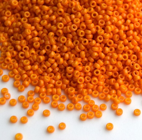 15/0 RR-4454 Бисер круглый Миюки Кумкват непрозрачный /Miyuki round 15/0 Duracoat opaque kumquat