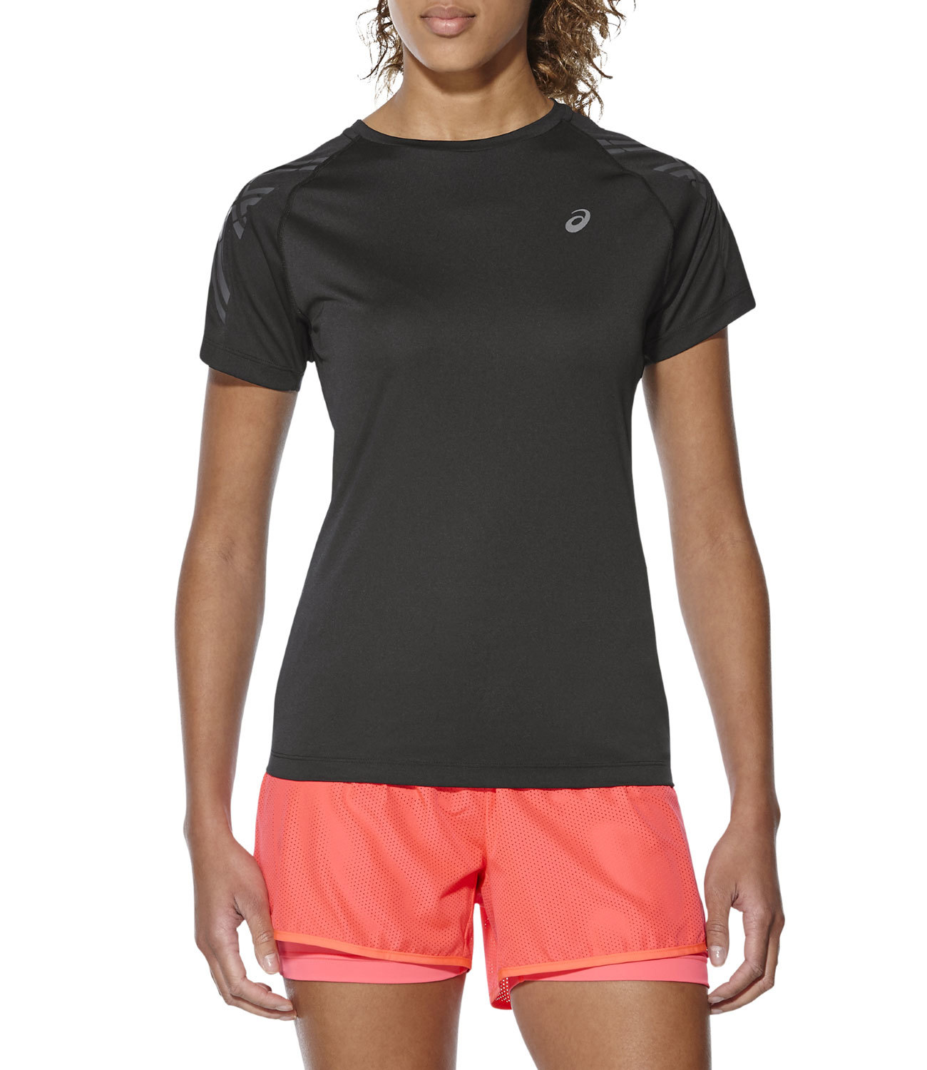 Футболка для бега женская Asics SS Stripe черная - 4