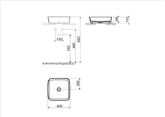 Раковина на столешницу  40x40 КВАДРАТНАЯ, Creavit LP040