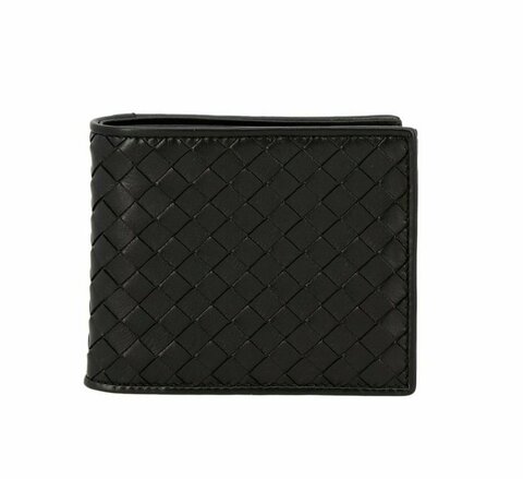Кожаное портмоне Bottega Veneta для мужчин, черный