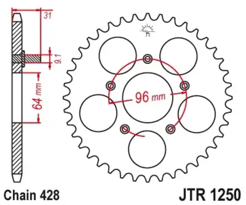 Звезда ведомая JTR1250 56