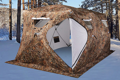 Зимняя палатка куб Higashi Double Winter Camo Pyramid Hot (трехслойная)