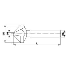 Зенковка ц/х 90° 31,0мм HSS 3z L71мм d12мм M16(BF) Bucovice(CzTool) 741310