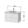 Duravit L-Cube LC630702222 Тумба подвесная под раковину, 2 ящика, 550x820x481мм, цвет White High Gloss
