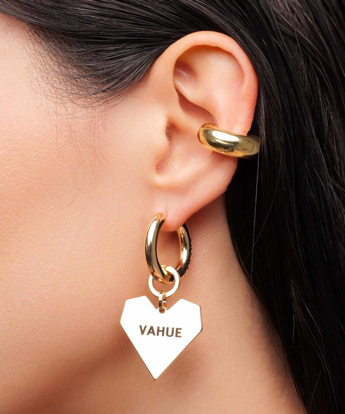 Моносерьга  HEART VAHUE GOLD