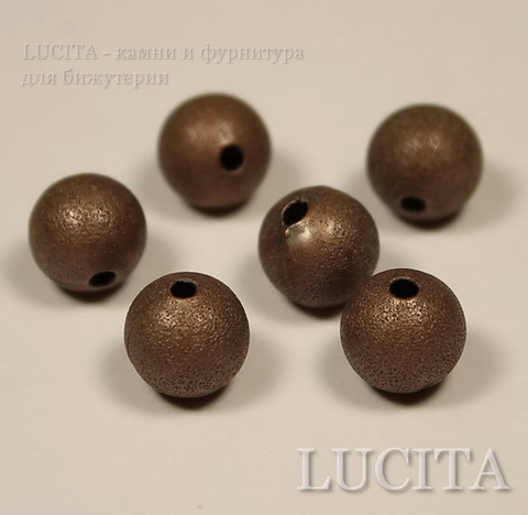 Бусина "Сахарный шарик" 10 мм (цвет - античная медь), 5 штук ()