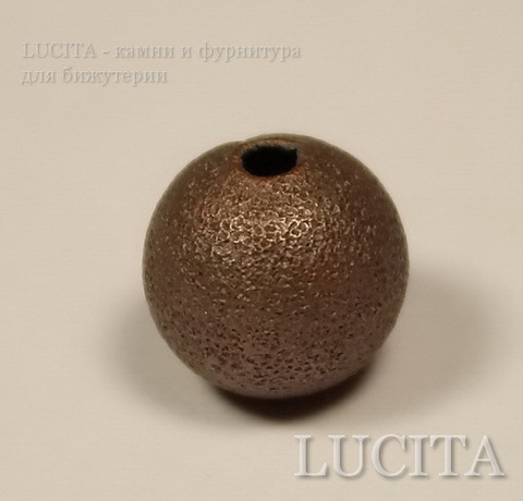 Бусина "Сахарный шарик" 10 мм (цвет - античная медь), 5 штук ()