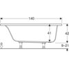 Geberit Renova Plan 554.300.01.1 Ванна прямоугольная, 140x70см