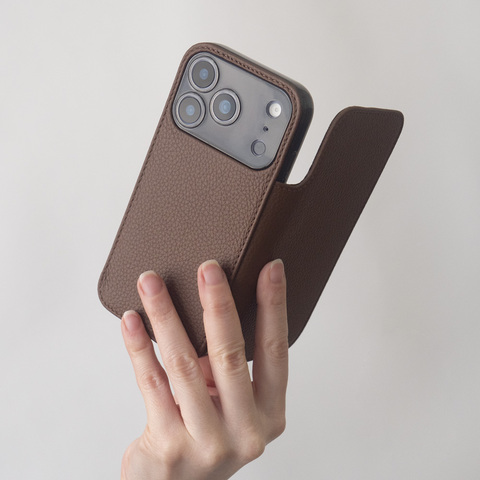 Чехол-книжка для iPhone 17 Pro - кожа теленка, шоколад