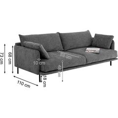 Диван трехместный Edna 3-Seater Brown 245 см