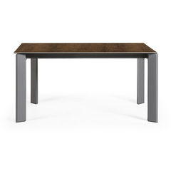 Стол Atta 160 (220) x90 антрацит, коричневый, керамика