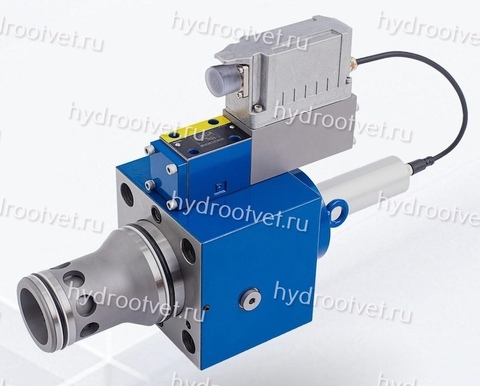 Фото 2WRCE40S1200L-2X/PG24K31/A1 - Пpoпopциoнaльный двухлинейный регулятор расхода встраиваемого типа с датчиком положения основного золотника, Ду40, уплотнение NBR, пилотный клапан с датчиком положения золотника, максимальное давление 420 бар, сигнал управления 0-10В