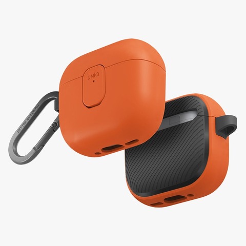 Чехол Uniq Clyde Case для AirPods 4, Оранжевый | Volt Orange/Charcoal
