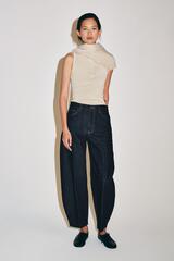 ZARA ДЖИНСЫ TAPERED С ВЫСОКОЙ ПОСАДКОЙ — ZW COLLECTION, СИНИЙ