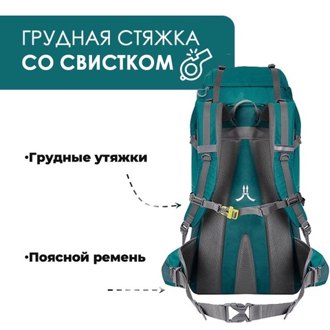 Картинка рюкзак туристический Nevo Rhino 9032(60)-NW Sky blue - 5