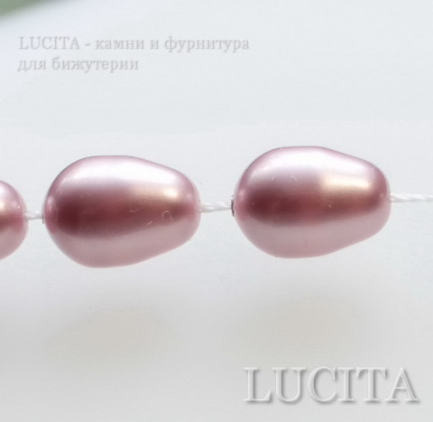 5821 Хрустальный жемчуг Сваровски Crystal Powder Rose грушевидный 11х8 мм ()