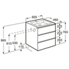 Roca The Gap A857404806 Тумба под умывальник подвесная, 3 ящика, 585х741х453 мм, белый глянец