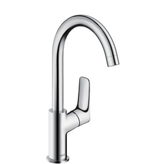 Hansgrohe Logis 71130000 Смеситель для раковины с высоким изливом и донным клапаном фото
