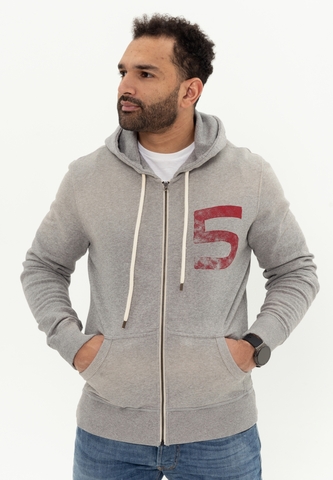 Худи на молнии Bowery NYC "Five" Spray Grey Melange