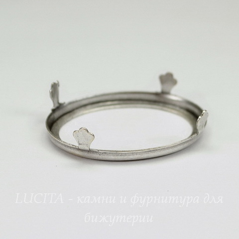 Сеттинг - основа "Черепашка" для камеи или кабошона 40х30 мм (оксид серебра)