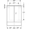 Geberit Acanto 500.644.00.2 Зеркальный шкаф с подсветкой, 60x83x21.5см, дуб Мистик / меламин, структура дерева, с зеркальным покрытием снаружи