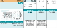 ПОРШЕНЬ STD SONATA ТАГАЗ, TUCSON JM, SPORTAGE KM BETA G4GC TEIKIN 82,0 1,2-1,2-2,5 (+ПАЛЕЦ) (ТОЛСТЫЕ КОЛЬЦА)