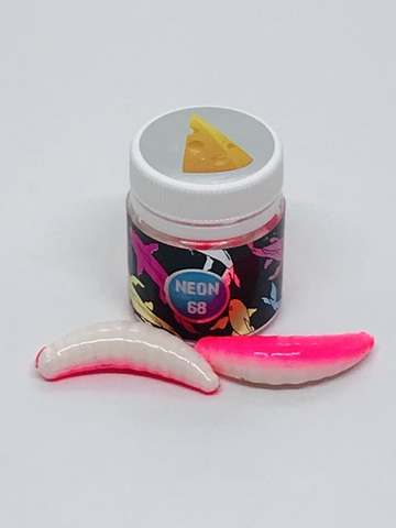 NEON 68 Maggot 46мм (6 шт ) СЫР цвет РОЗОВЫЙ/БЕЛЫЙ продажа от 2 шт.